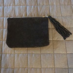 Suede Clutch with Tassel